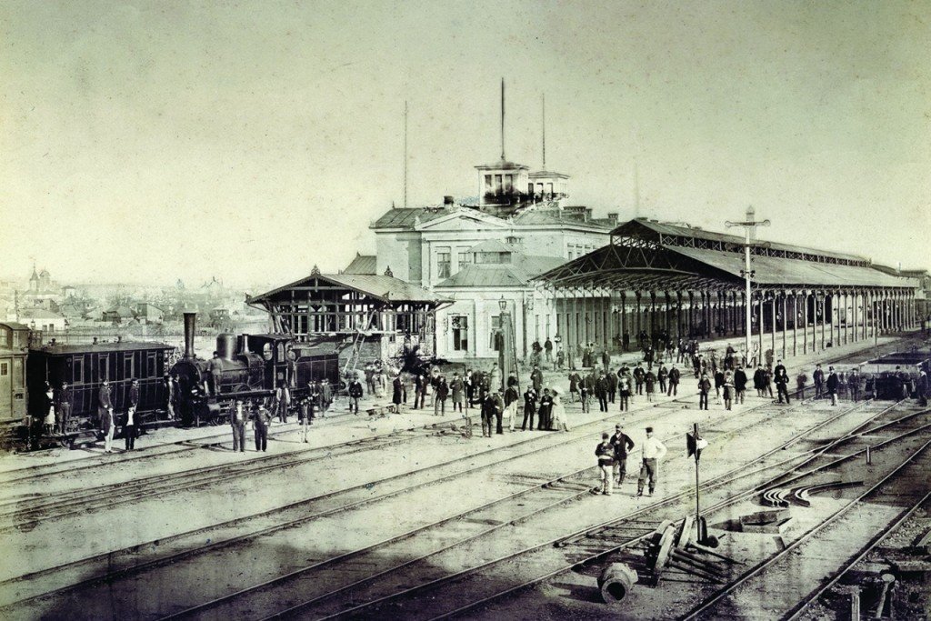 Fotografie din 1872 cu Gara de Nord din București la inaugurare