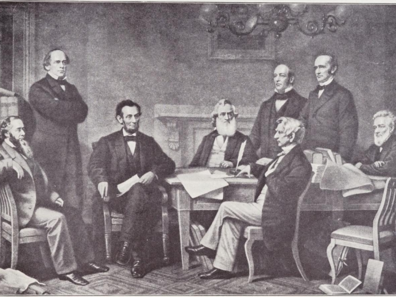 Prima lectură a Proclamației de Emancipare în fața cabinetului lui Lincoln