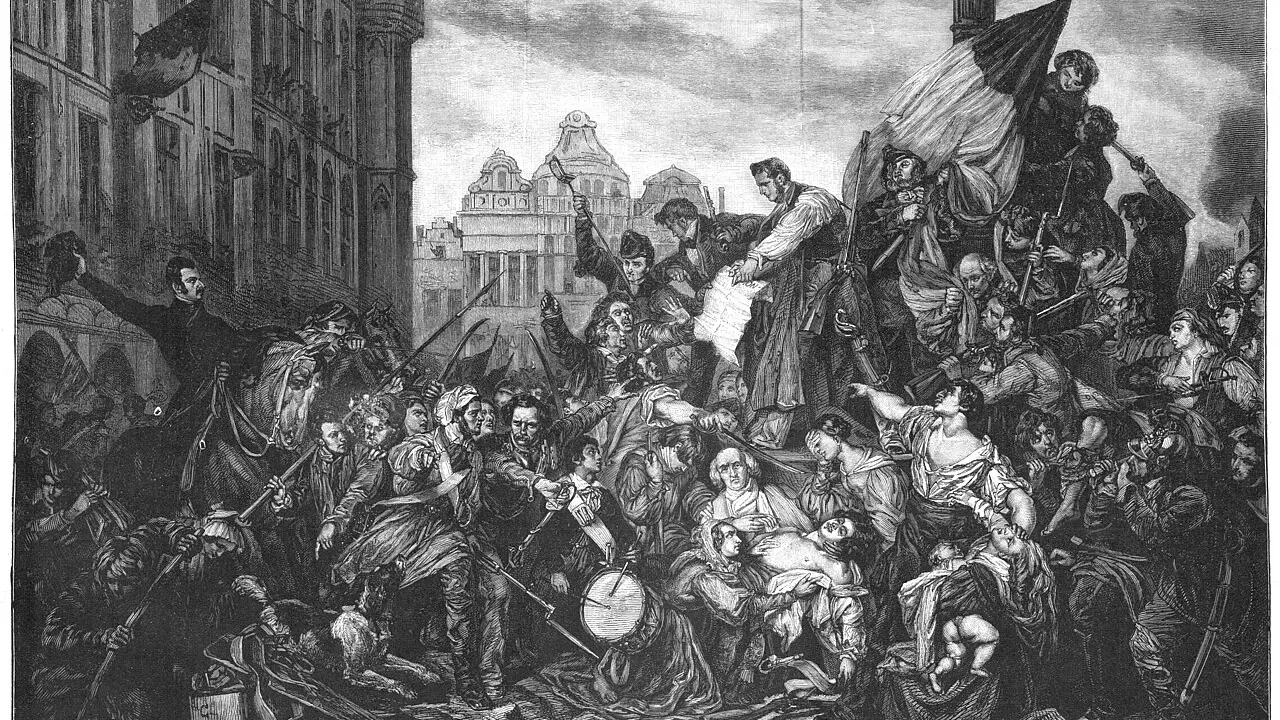 Pictură a lui Gustaaf Wappers înfățișând un episod din revoluția belgiană din 1830