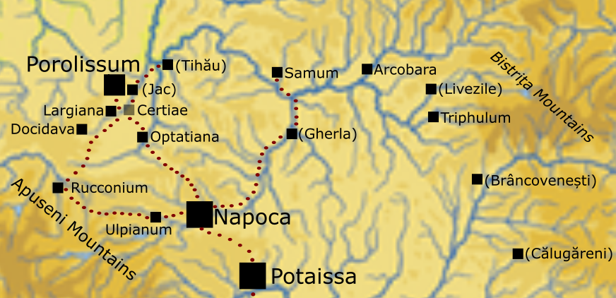 Harta castrelor romane de pe Limes Porolissensis